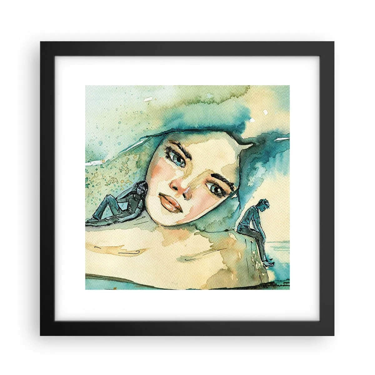 Plagát v čiernom ráme - Am I blue? - 30x30 cm