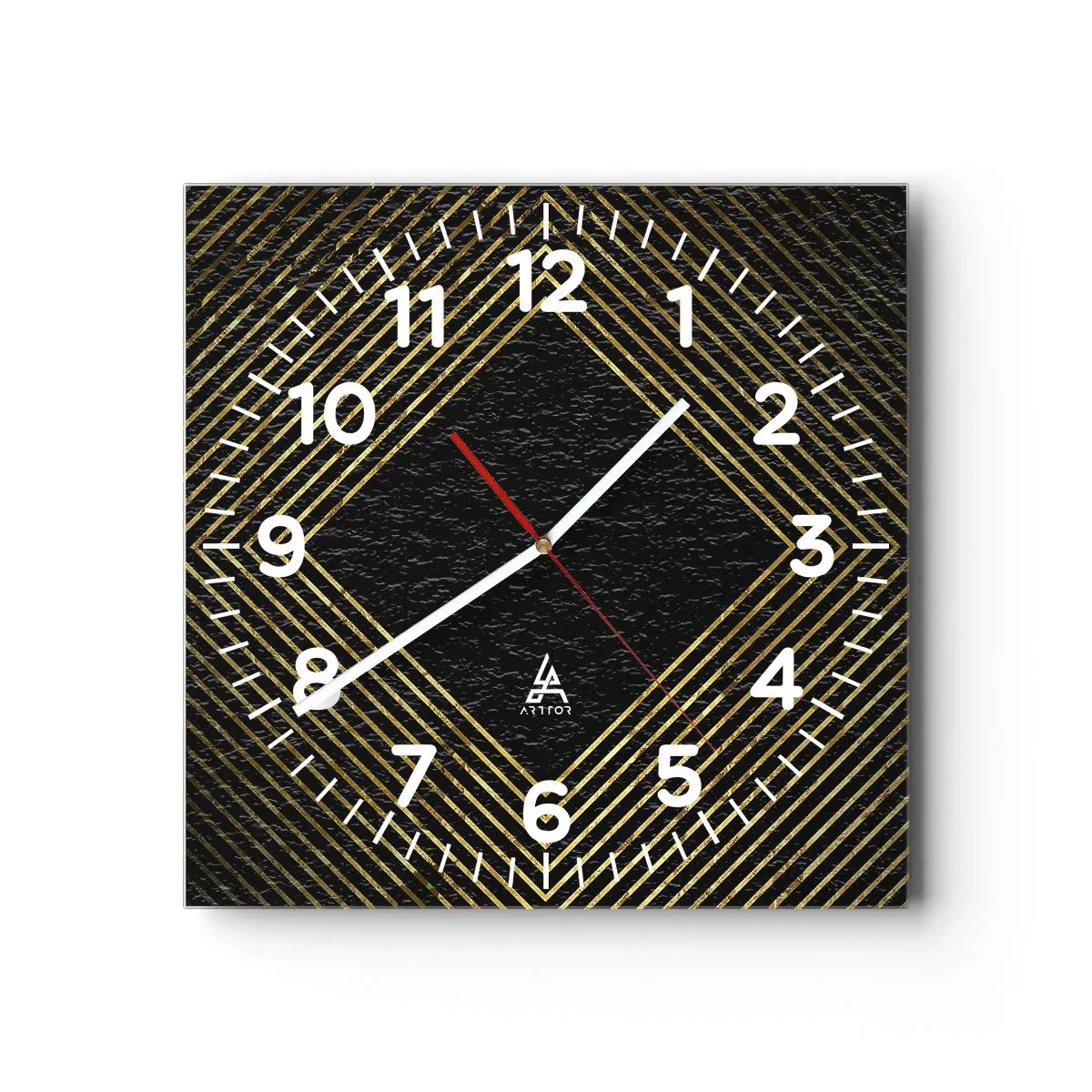 Nástenné hodiny - Geometria v štýle glamour - 40x40 cm