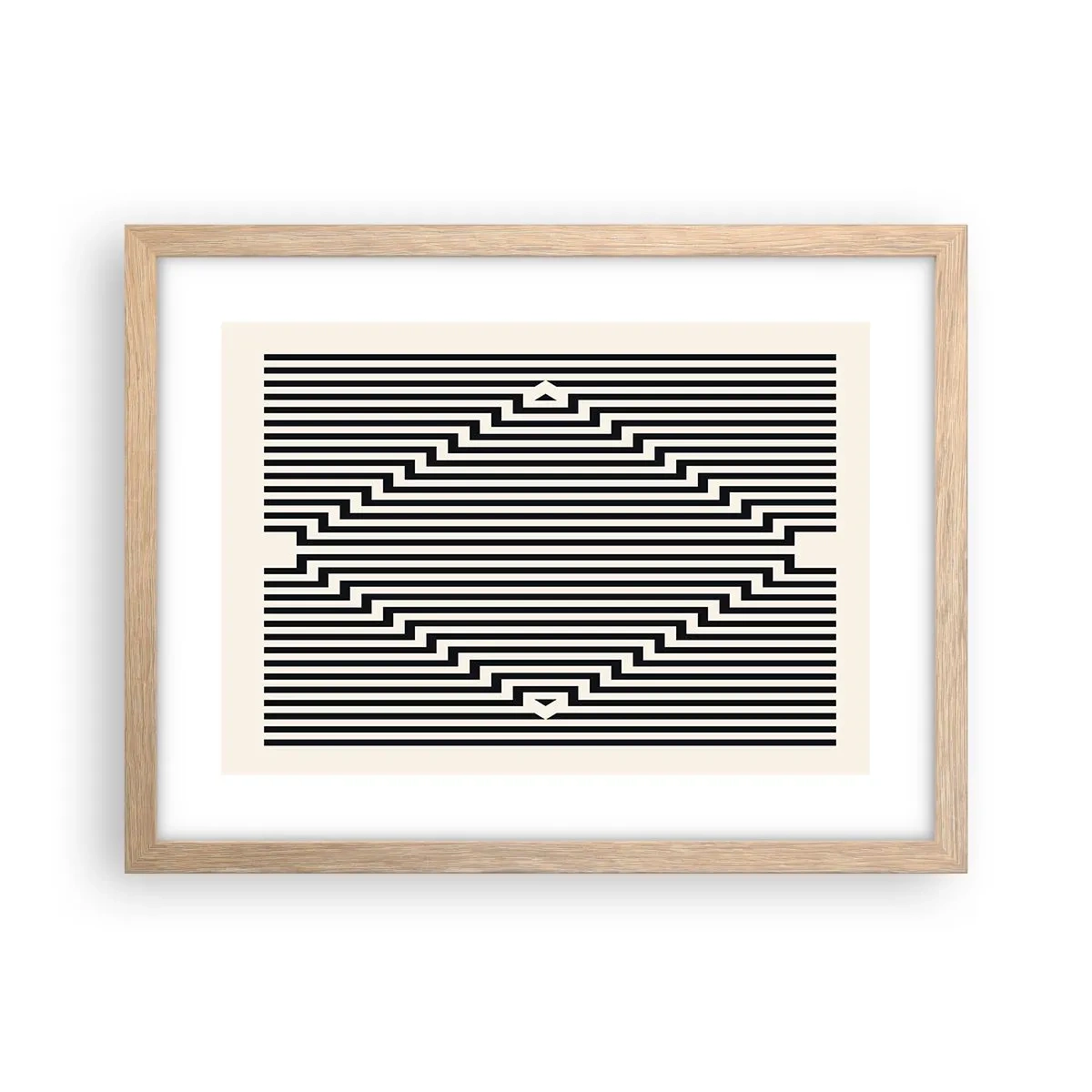 Plagát v ráme zo svetlého duba - Geometrická ilúzia - 40x30 cm