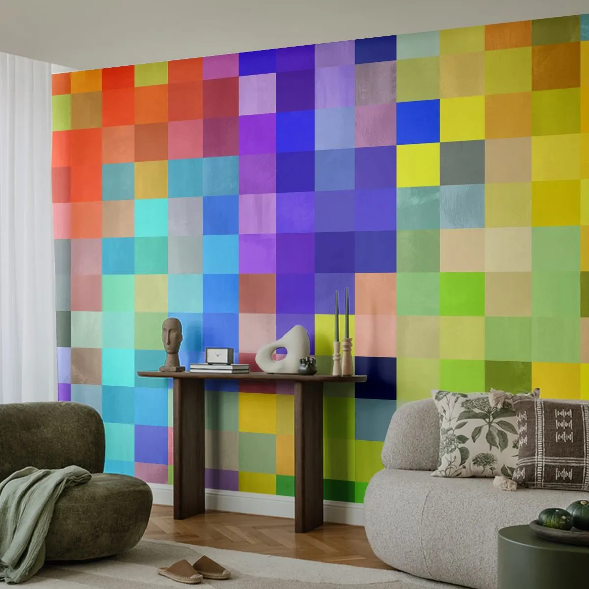 Samolepiaca Fototapeta Deluxe Sticker - Každý iný, všetky rovné - Abstrakcia, Štvorce, Kus - 250x175 cm