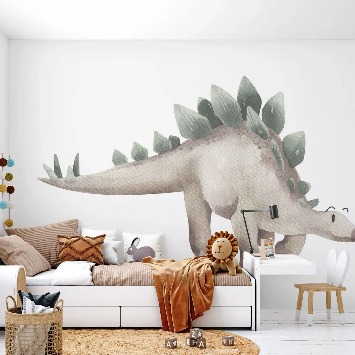Fototapeta Premium Canvas - Váš priateľ - Dinosaurus, Detský, Stegosaurus - 250x175 cm
