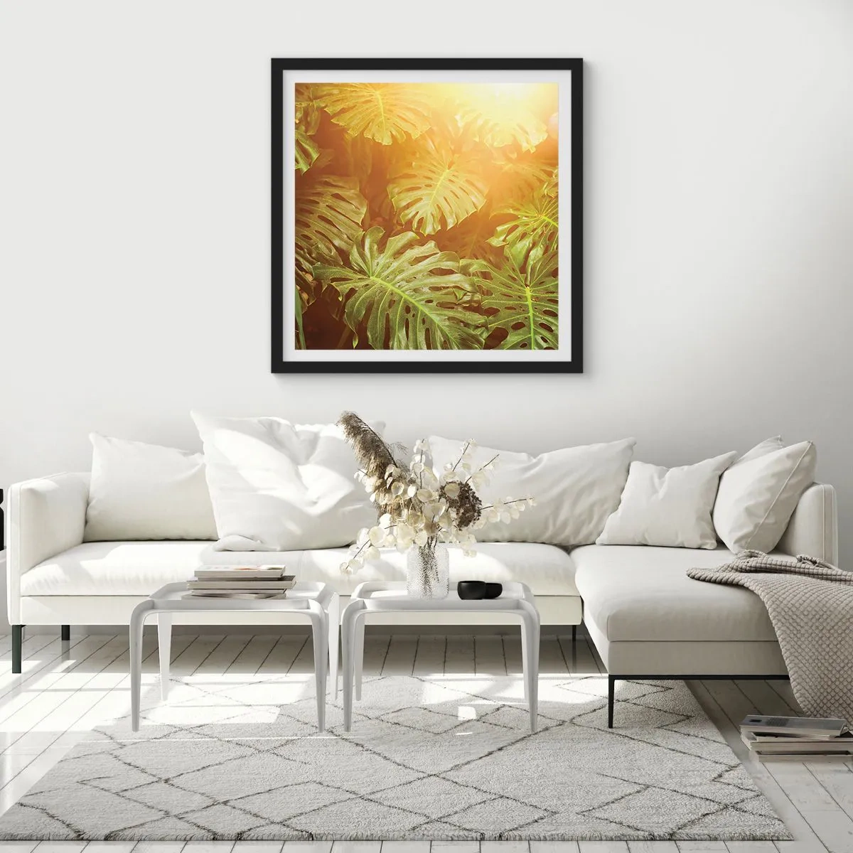 Plagát v čiernom ráme - Vstúpiť do zelene… - 50x50 cm