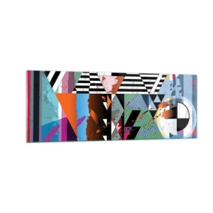 Obraz na skle - Geometricky a organicky - 140x50 cm