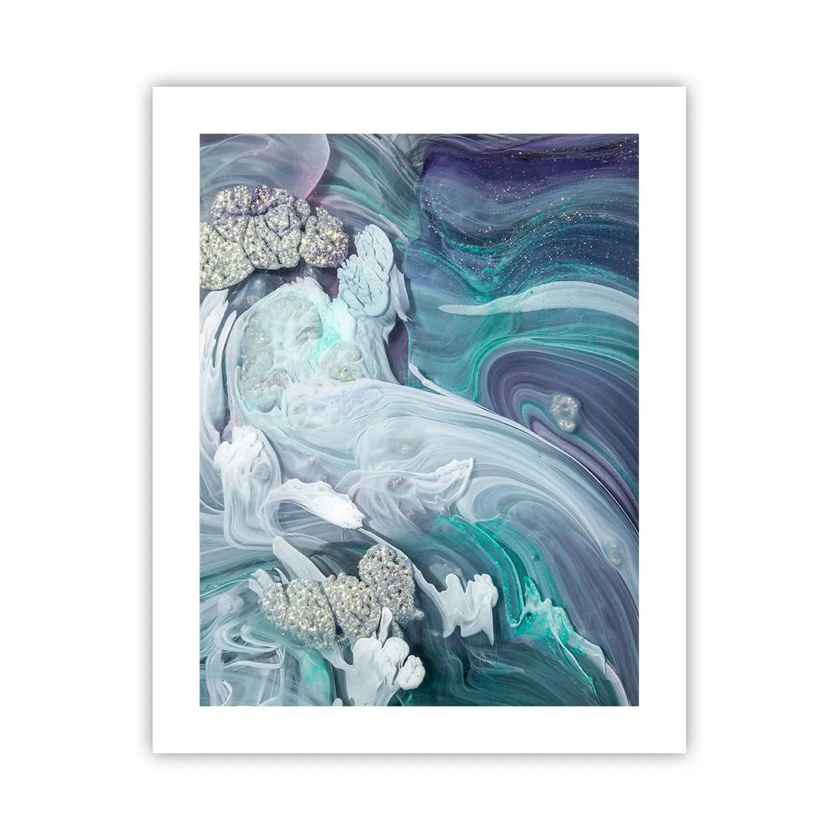 Plagát - Prúdy modrej - 40x50 cm