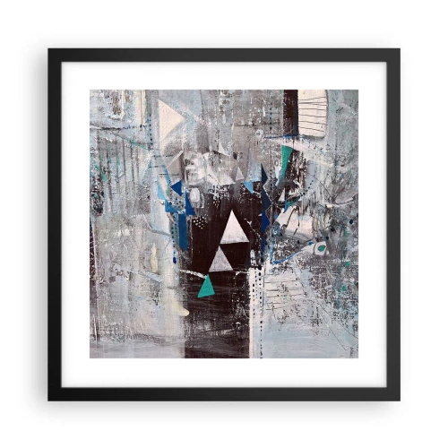 Plagát v čiernom ráme - Prednostné poradie trojuholníkov - 40x40 cm