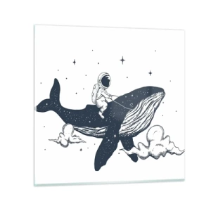 Obraz na skle - Vesmírne dobrodružstvo - 40x40 cm