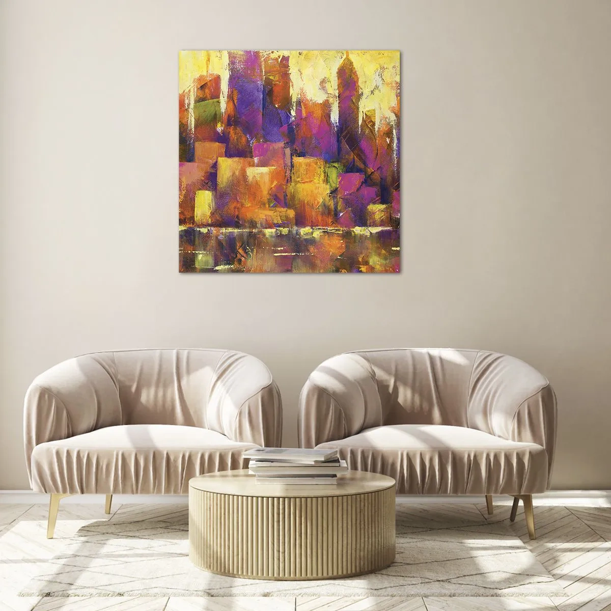 Obraz na skle - Metropolitná kompozícia - 50x50 cm