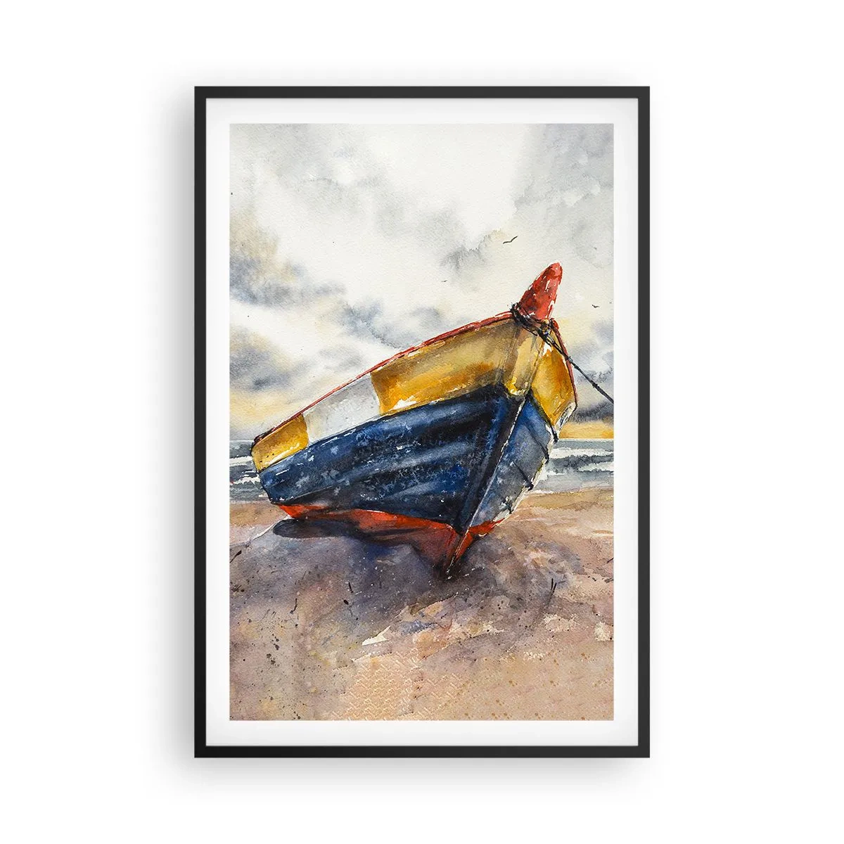 Plagát v čiernom ráme - Odpočinok na brehu - 61x91 cm