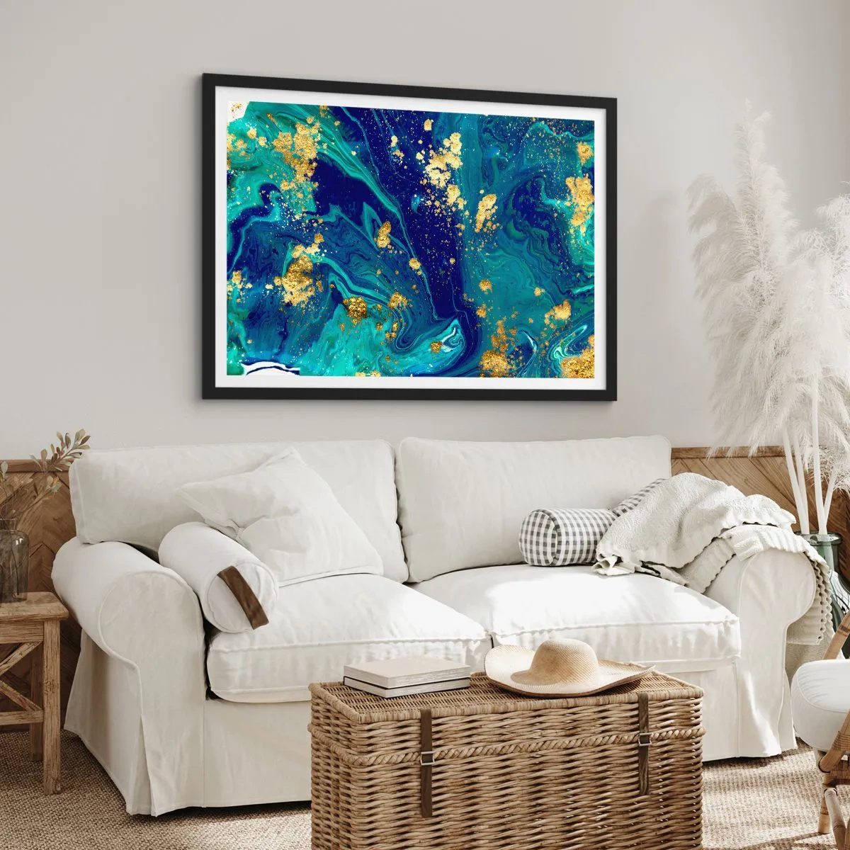Plagát v čiernom ráme - Plátky slnka  - 100x70 cm