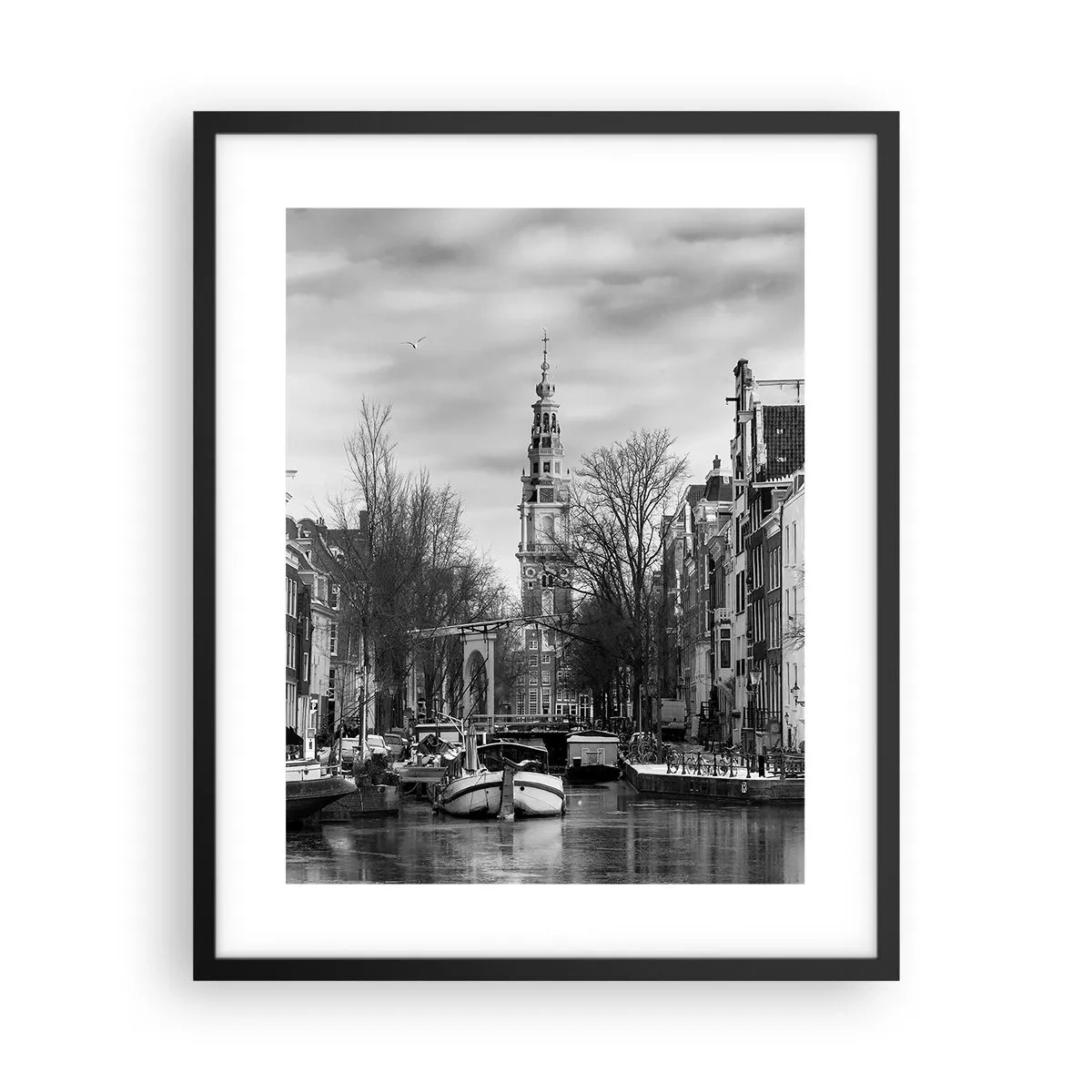 Plagát v čiernom ráme - Amsterdamské vibrácie - 40x50 cm
