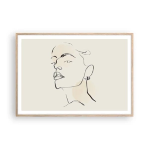 Plagát v ráme zo svetlého duba - Hrdý pohľad - 100x70 cm