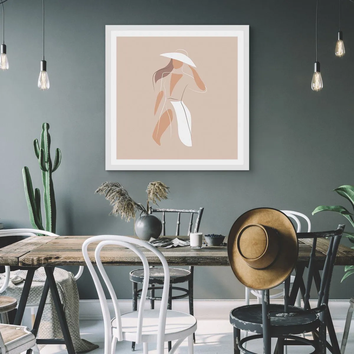 Plagát v bielom ráme - Móda je zábava - 50x50 cm