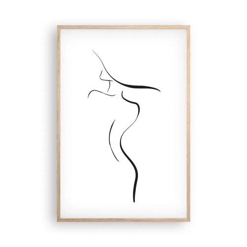 Plagát v ráme zo svetlého duba - Nepolapiteľná ako vlna - 61x91 cm