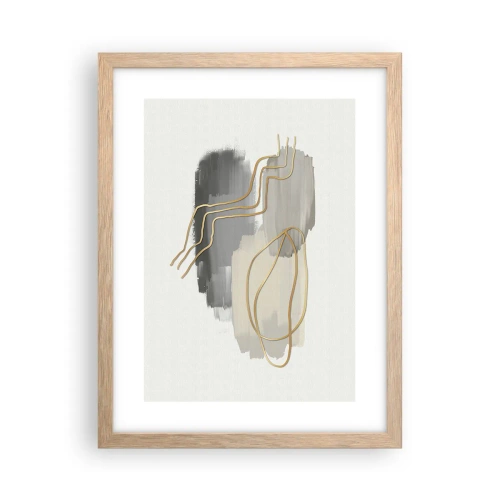 Plagát v ráme zo svetlého duba - Trvanie a pohyb - 30x40 cm