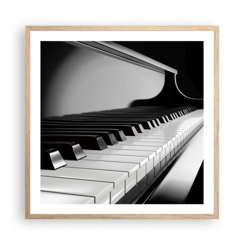 Plagát v ráme zo svetlého duba - Harmónia tvarov a farieb - 60x60 cm