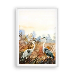 Plagát v bielom ráme - Kam na jeseň? - 70x100 cm
