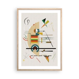 Plagát v ráme zo svetlého duba - A svet sa smeje - 50x70 cm