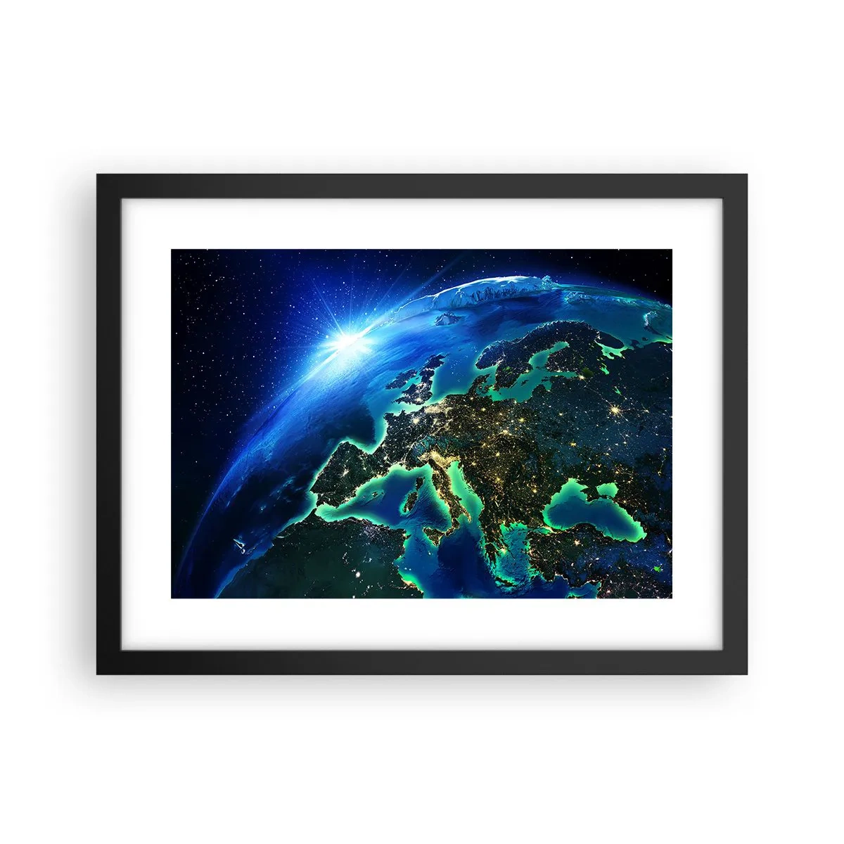 Plagát v čiernom ráme - Iskrivá Európa - 40x30 cm