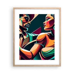 Plagát v ráme zo svetlého duba - V rytme srdca - 40x50 cm