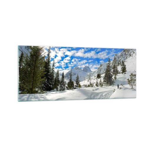 Obraz na skle - V snehu a na slnku - 100x40 cm