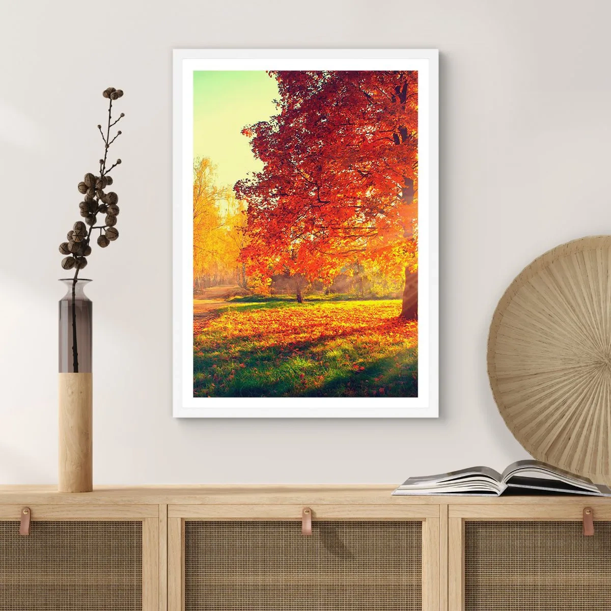 Plagát v bielom ráme - Červené je krásne - 40x50 cm