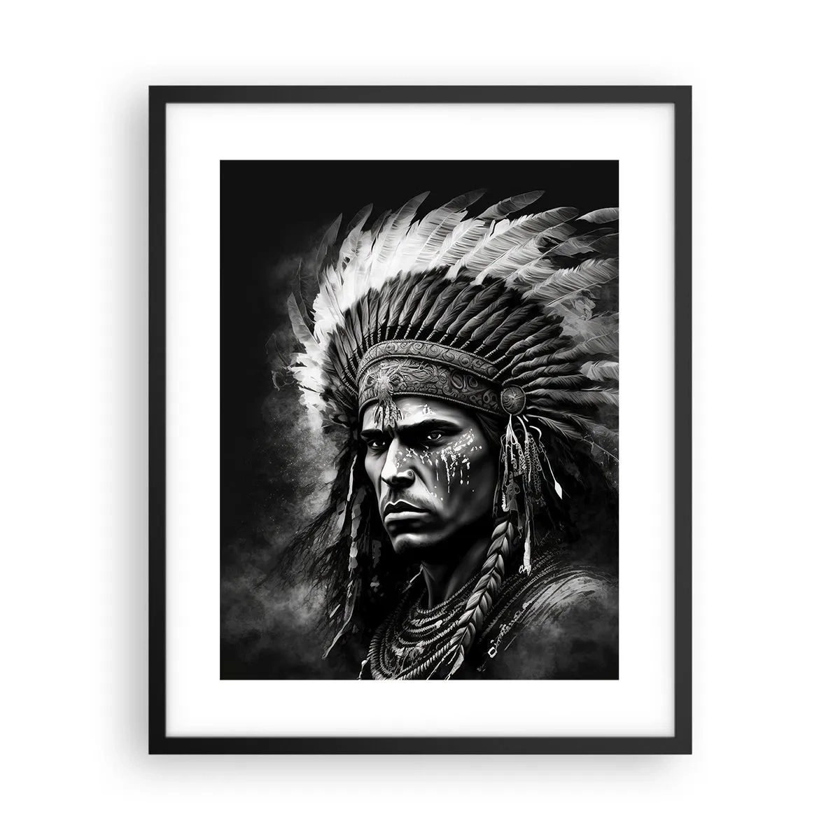 Plagát v čiernom ráme - Vodca a bojovník - 40x50 cm