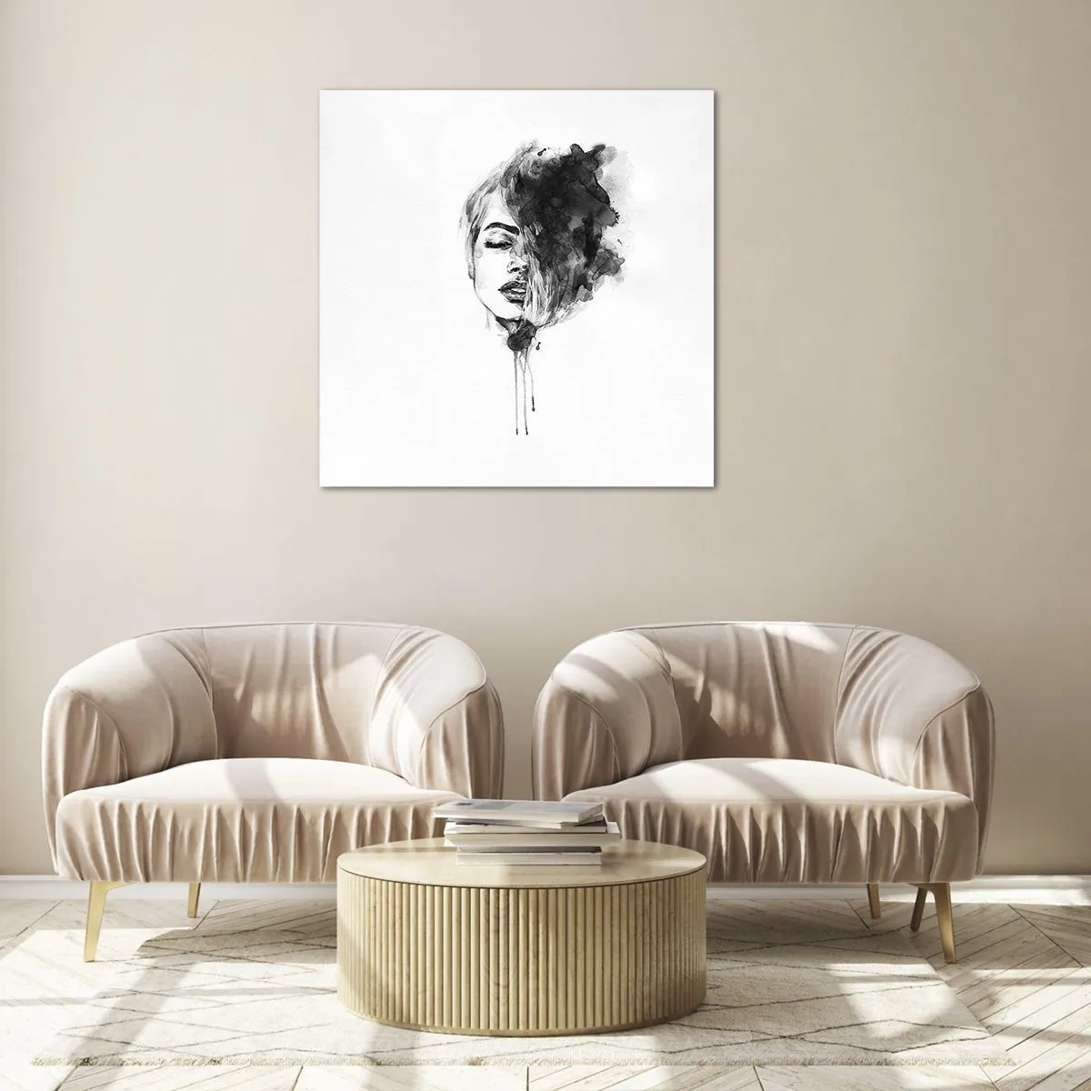 Obraz na skle - O čom sníva dievča - 60x60 cm