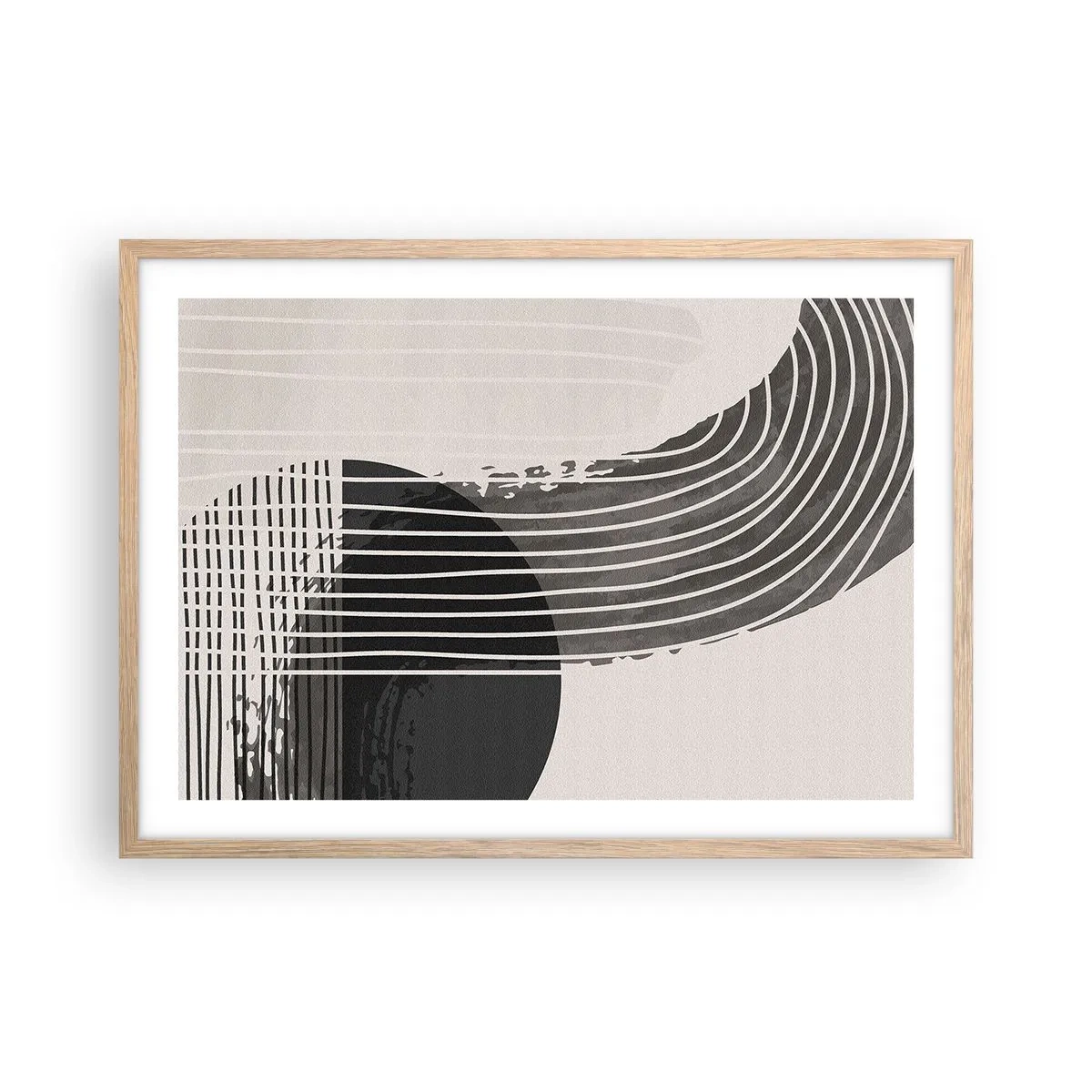 Plagát v ráme zo svetlého duba - Tam a späť - 70x50 cm