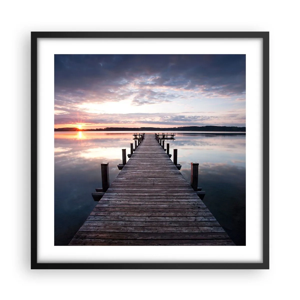 Plagát v čiernom ráme - Tichá hranica medzi dňom a nocou - 50x50 cm