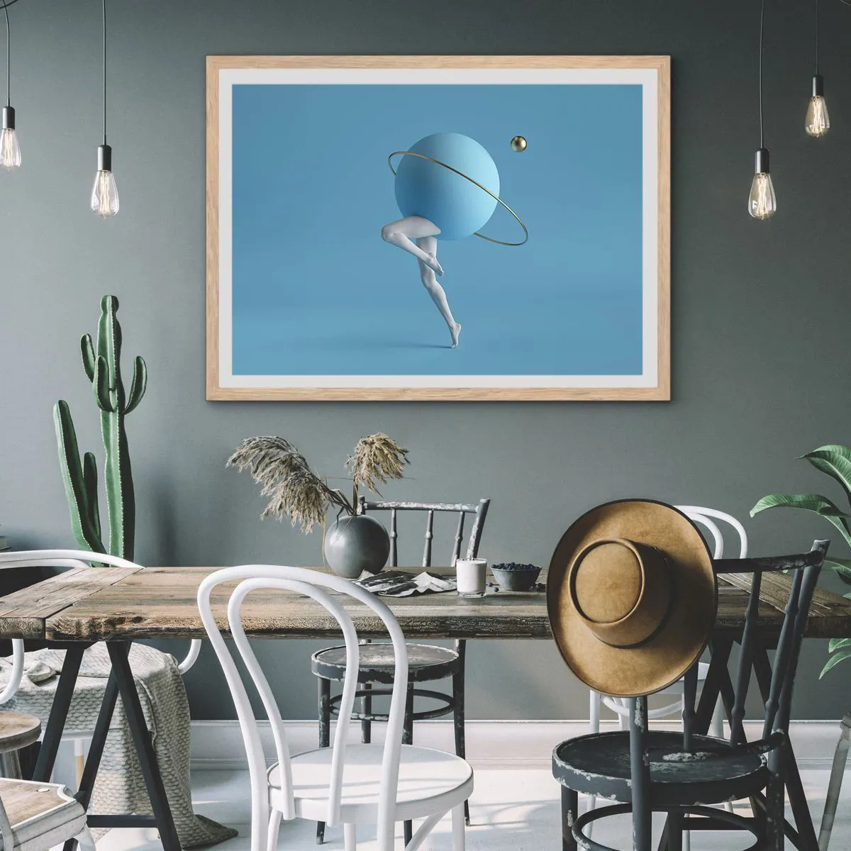 Plagát v ráme zo svetlého duba - Šialenstvo planét - 91x61 cm