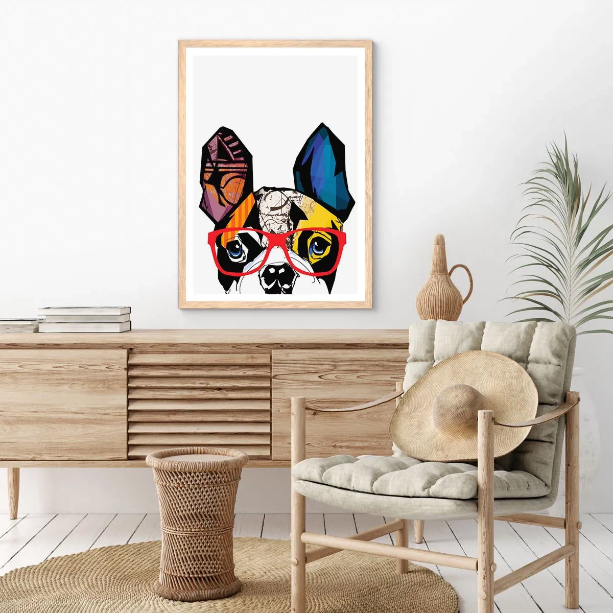 Plagát v ráme zo svetlého duba - Intelektuál - 40x50 cm