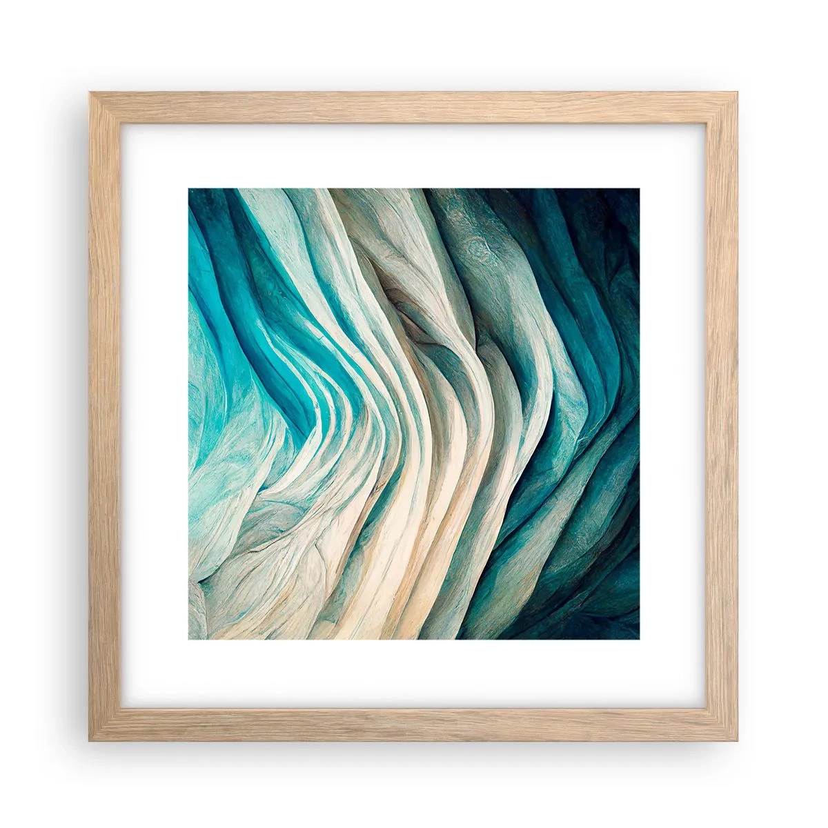Plagát v ráme zo svetlého duba - Modrá neukojiteľnosť - 30x30 cm