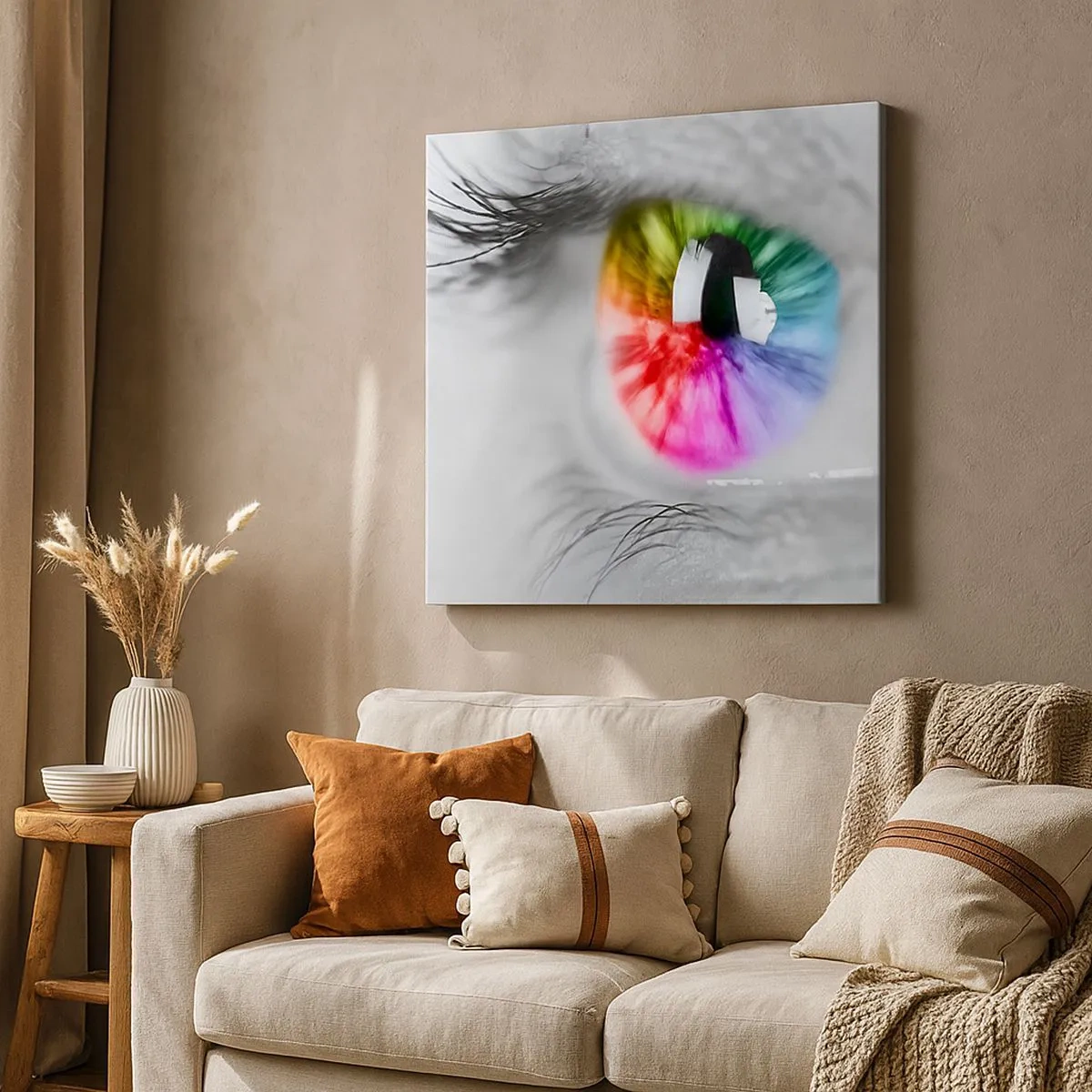 Obraz na plátne - Pozerať sa na svet farebne - 30x30 cm