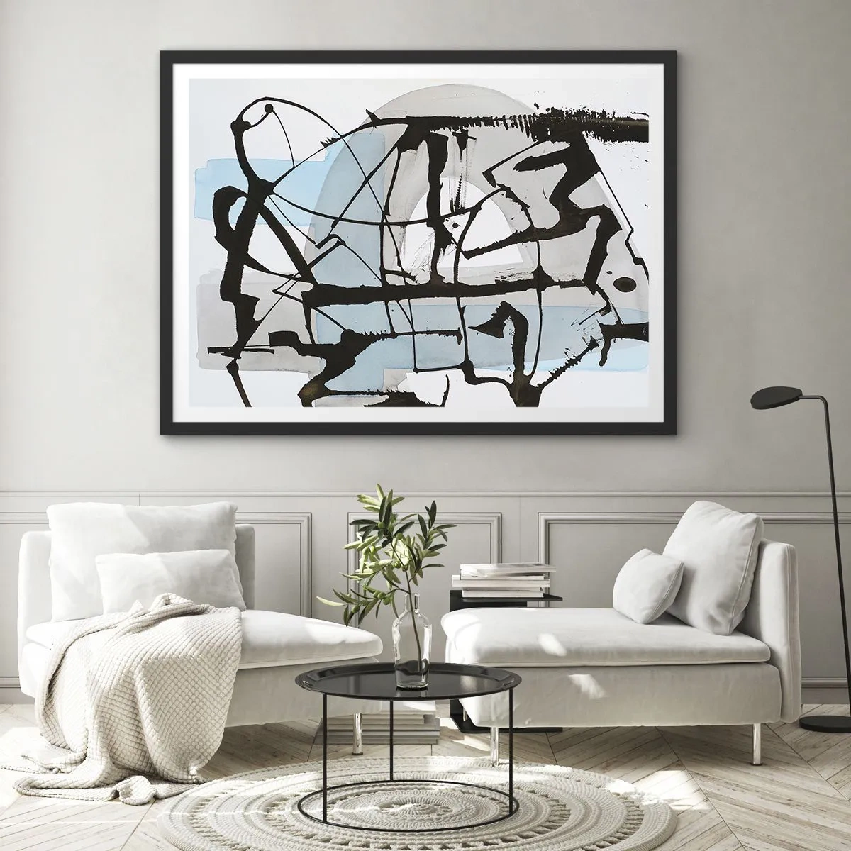 Plagát v čiernom ráme - Aj napriek tomu modrý - 50x40 cm