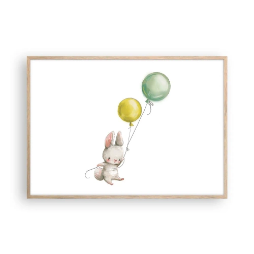 Plagát v ráme zo svetlého duba - Poletím aj ja! - 100x70 cm