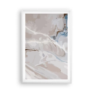 Plagát v bielom ráme - Modré meandre pod bielou - 61x91 cm