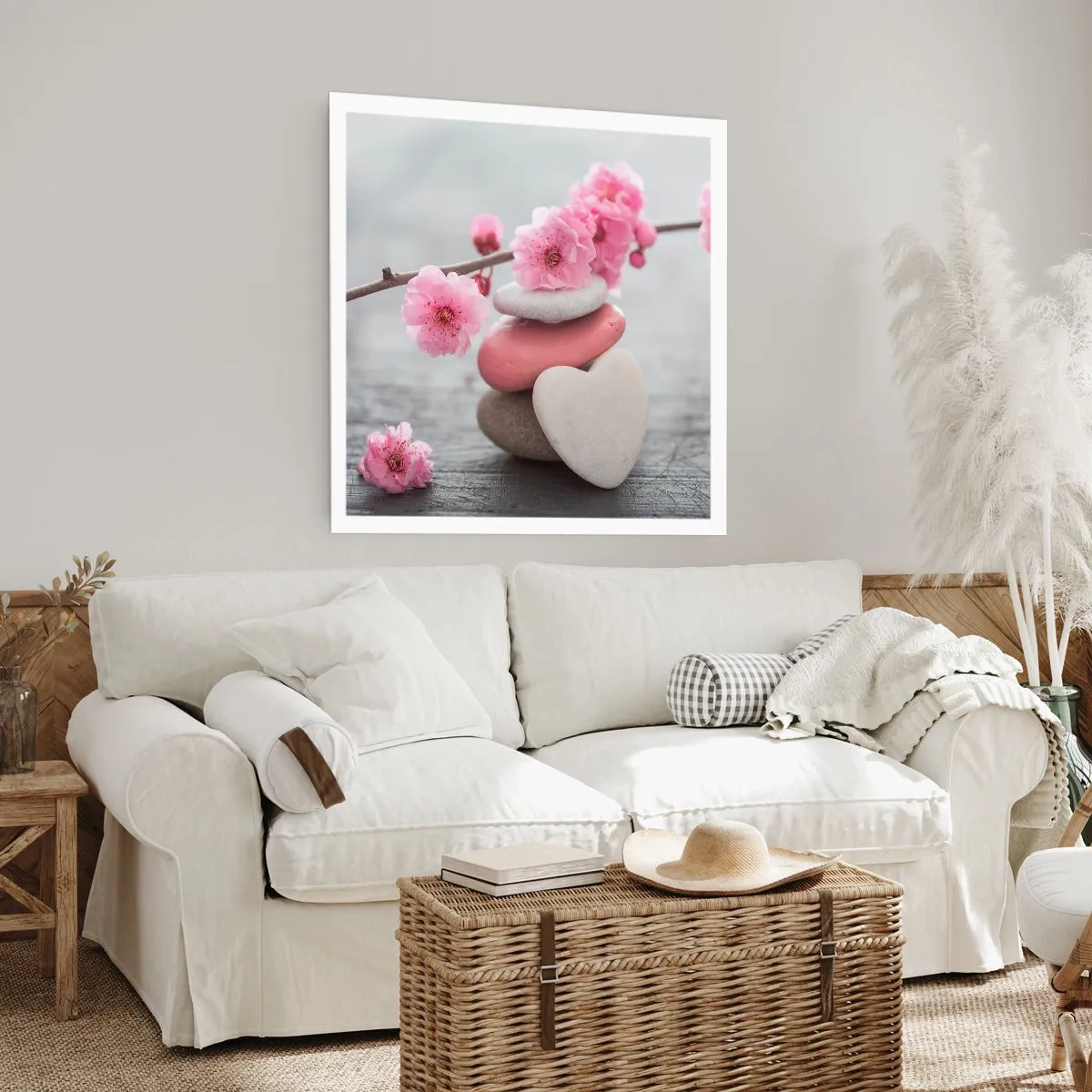 Plagát - Blaženosť s višňovým kvetom - 40x40 cm