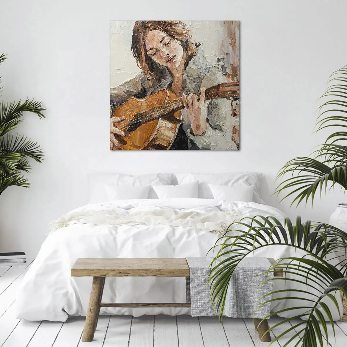 Obraz na plátne - Koncert pre gitaru a dievčenské srdce - 30x30 cm