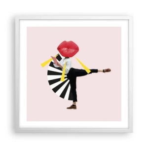 Plagát v bielom ráme - Surrealistický pop-art - 50x50 cm
