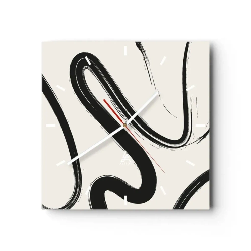 Nástenné hodiny - Čiernobiely rozmar - 40x40 cm