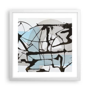 Plagát v bielom ráme - Aj napriek tomu modrý - 40x40 cm