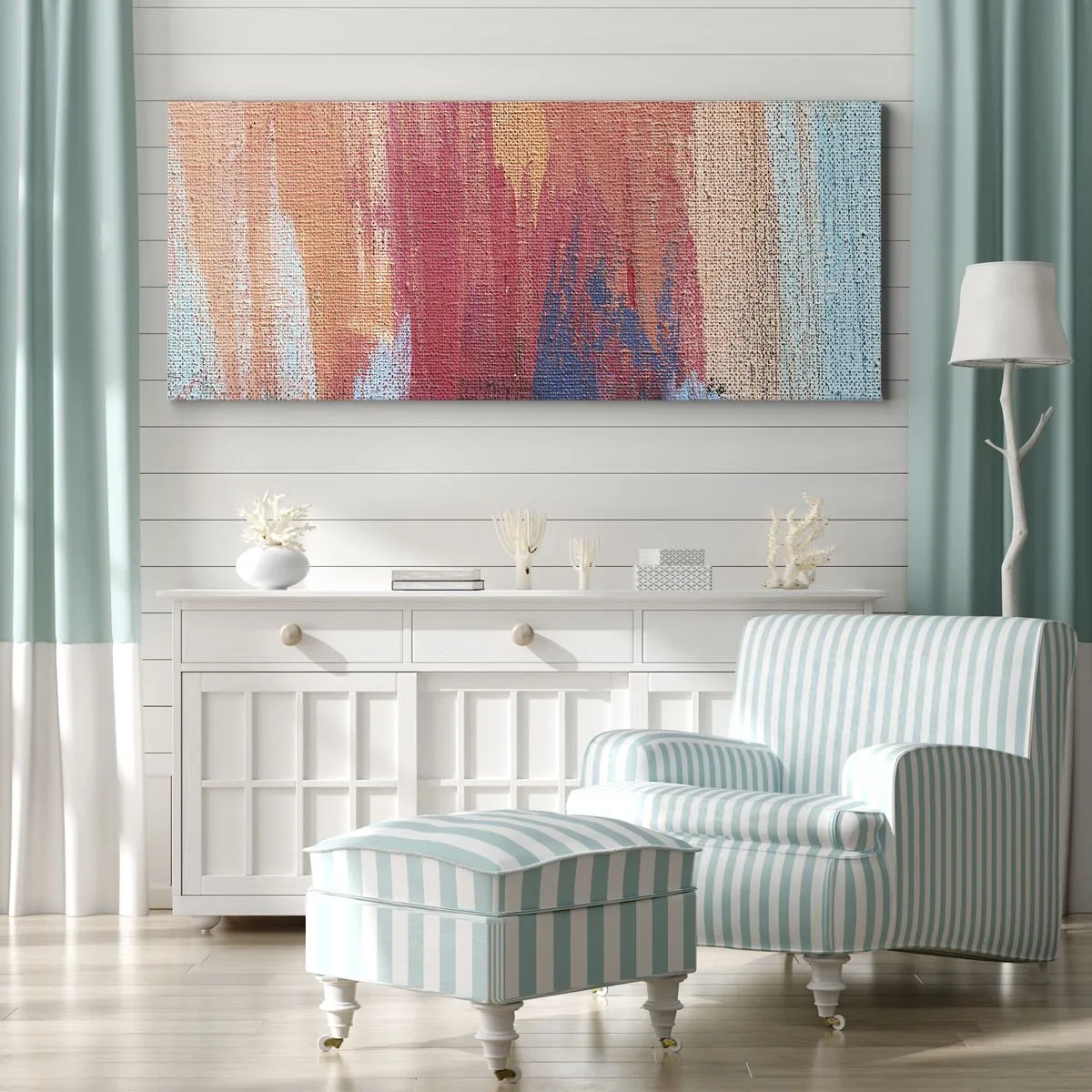 Obraz na plátne - Stekať dúhou - 160x50 cm