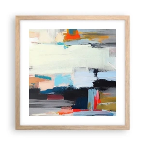 Plagát v ráme zo svetlého duba - Nejaký spôsob? - 40x40 cm