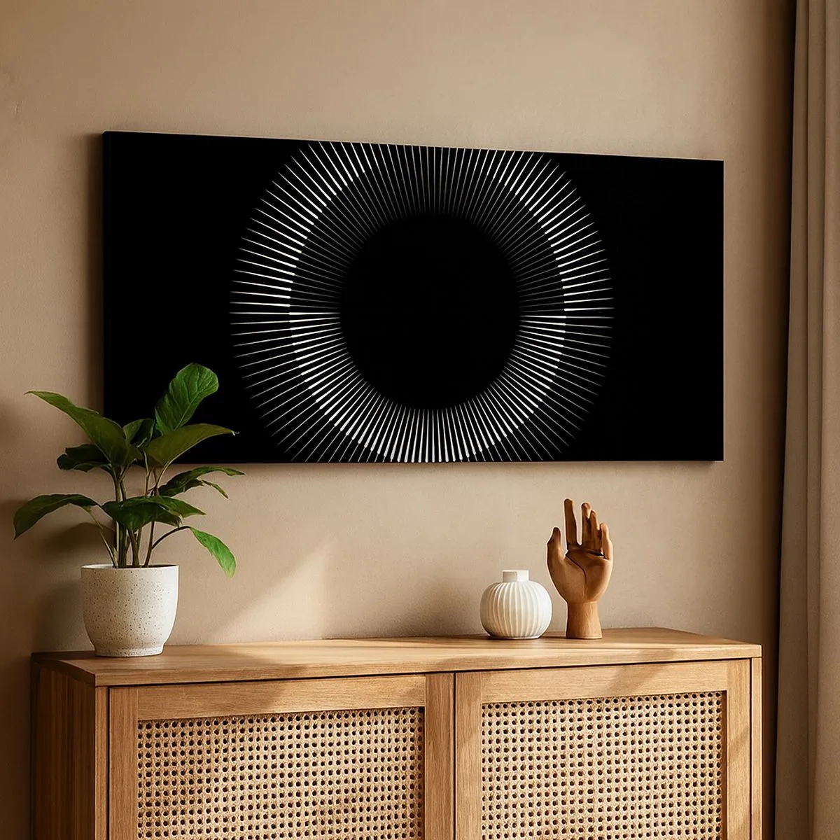 Obraz na plátne - Čierne slnko - 100x40 cm