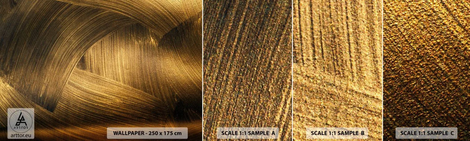 Vzorka Fototapeta Standard Eco - V zlatom labyrinte - Abstrakcia, Kus, Zlato - 100x30 cm