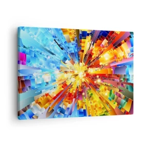 Obraz na plátne - Dynamická explózia farieb a svetla - 70x50cm - In medias res - Moderná nástenná dekorácia do obývacej izby a spálne ARTTOR