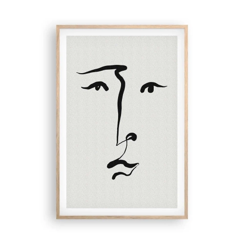 Plagát v ráme zo svetlého duba - Jednoduchý portrét - 61x91 cm