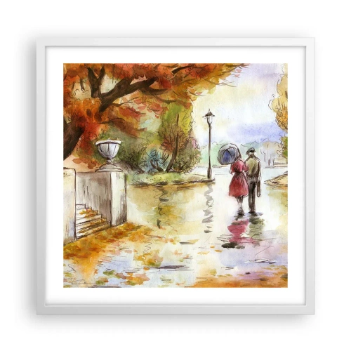 Plagát v bielom ráme - Romantická jeseň v parku
 - 50x50 cm