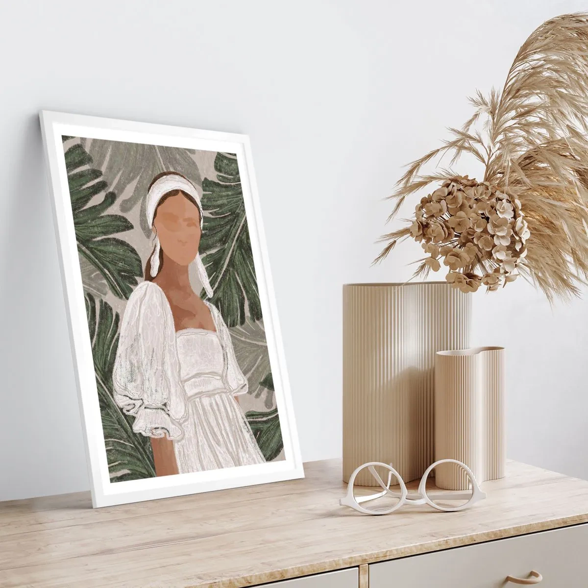 Plagát v bielom ráme - Exotický portrét - 40x50 cm