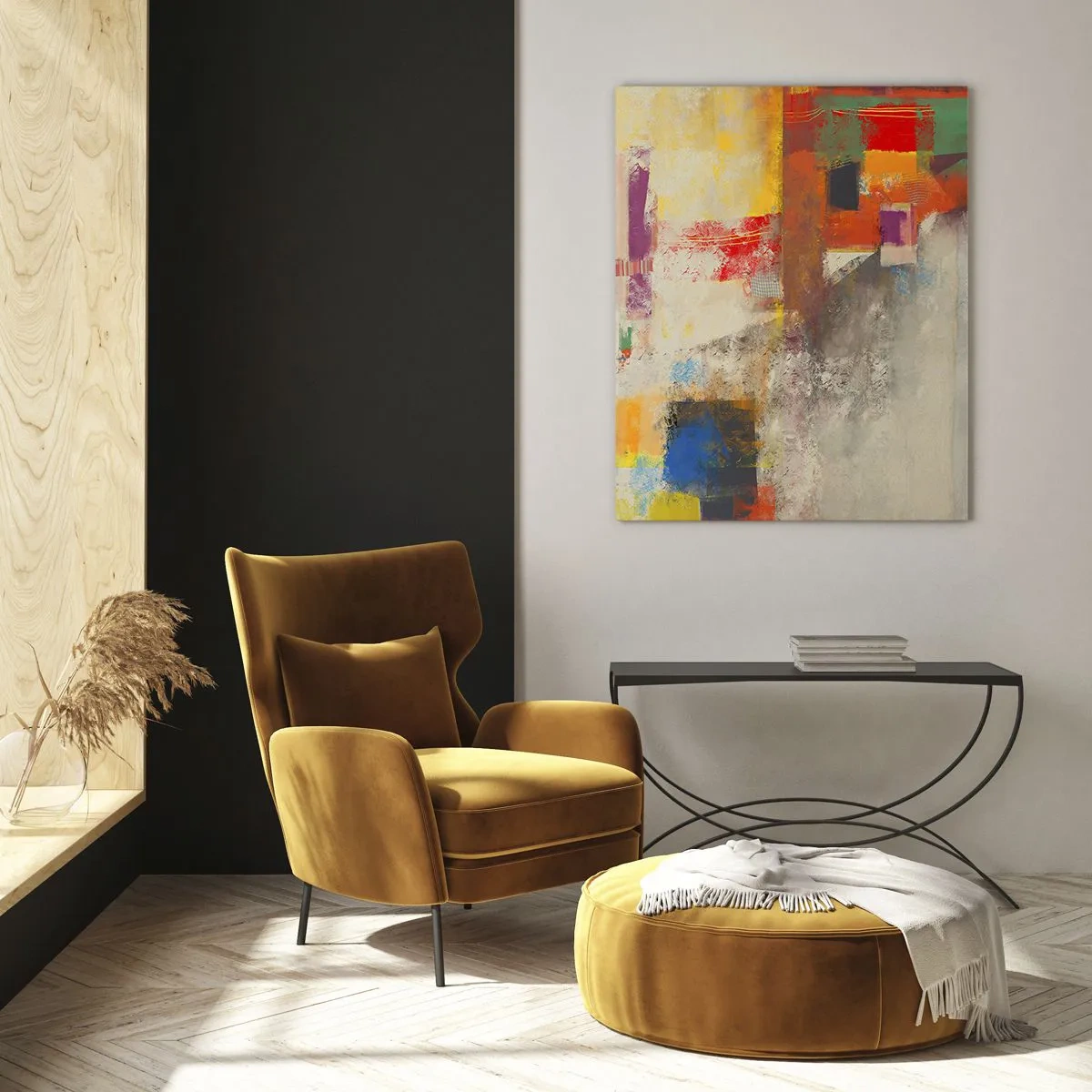 Obraz na skle - Geometria farieb - 50x70 cm